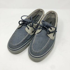 Sperry Top-Sider Mens Halyard 4-Eye Chambray Boat Deck Shoes 11 Preppy Casual